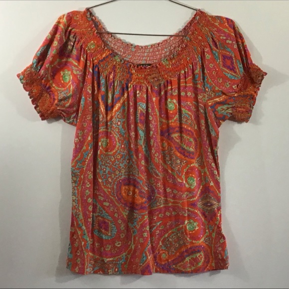 Lauren Ralph Lauren Tops - Lauren Ralph Lauren Psychedelic Peasant Top